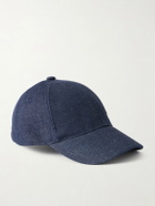 A.P.C. - Fragment Design Casquette Rabbit Logo-Embroidered Denim Baseball Cap - Blue