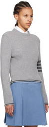 Thom Browne Gray 4-Bar Sweater