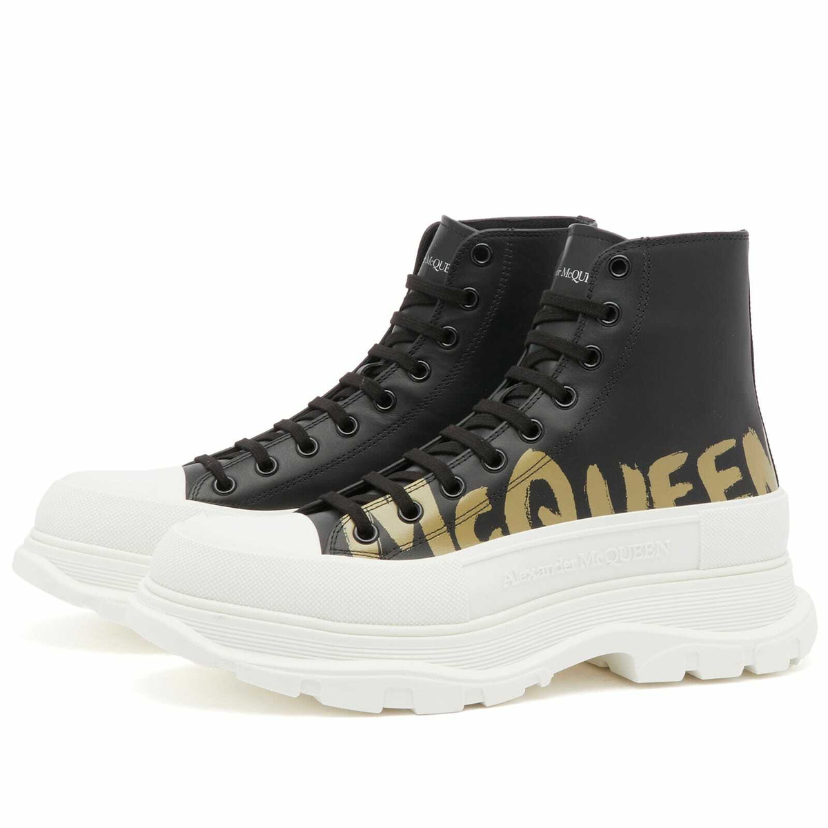 ALEXANDER MCQUEEN GRAFFITI BOOT Alexander McQueen Tread Slick Boot Graffiti White Silver  main image 4