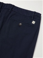 MAN 1924 - Tomi Tapered Cotton-Blend Twill Drawstring Trousers - Blue