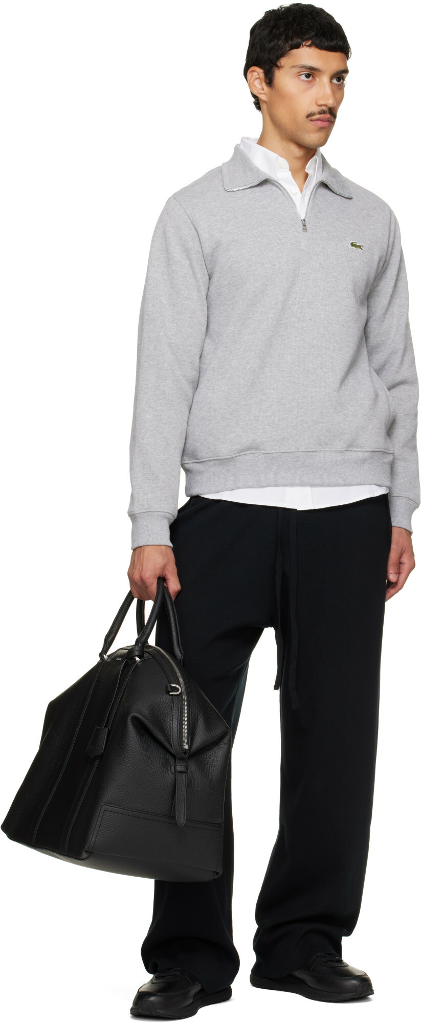 BOSS Black Brushed Leather Sneakers