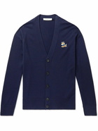 Maison Kitsuné - Logo-Appliquéd Wool Cardigan - Blue