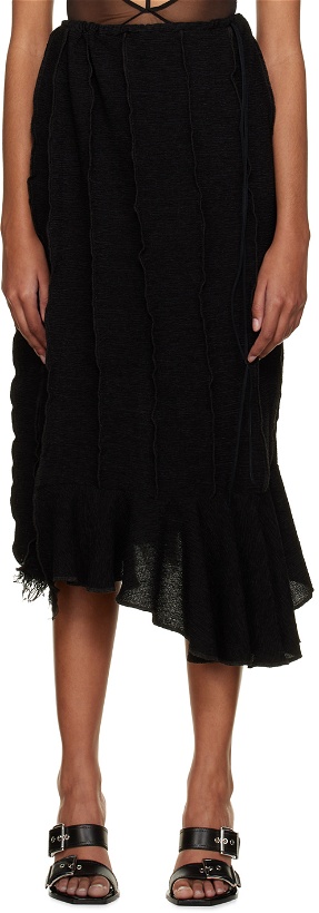 Photo: Ester Manas Black Fringed Midi Skirt