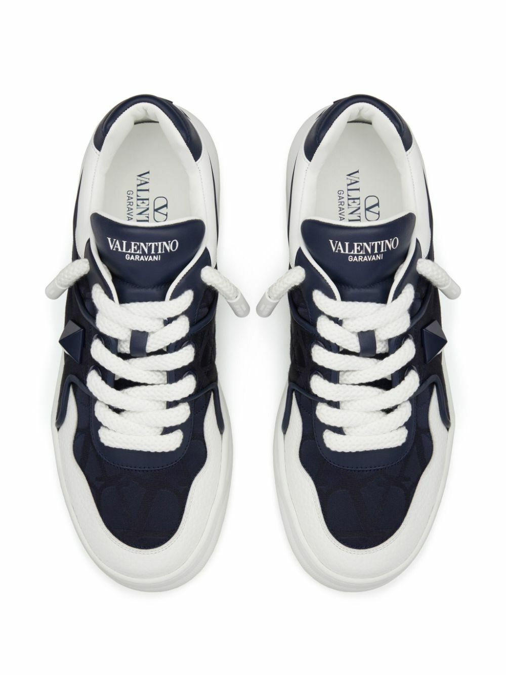 Valentino Garavani Blue One Stud Leather Sneakers Valentino