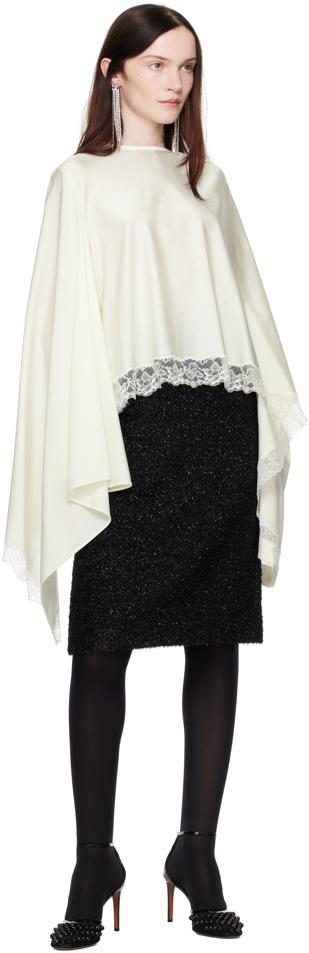MARIE ADAM-LEENAERDT Off-White Underskirt Lingerie Blouse