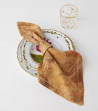 The House of Lyria Otus set of 2 printed linen napkins
