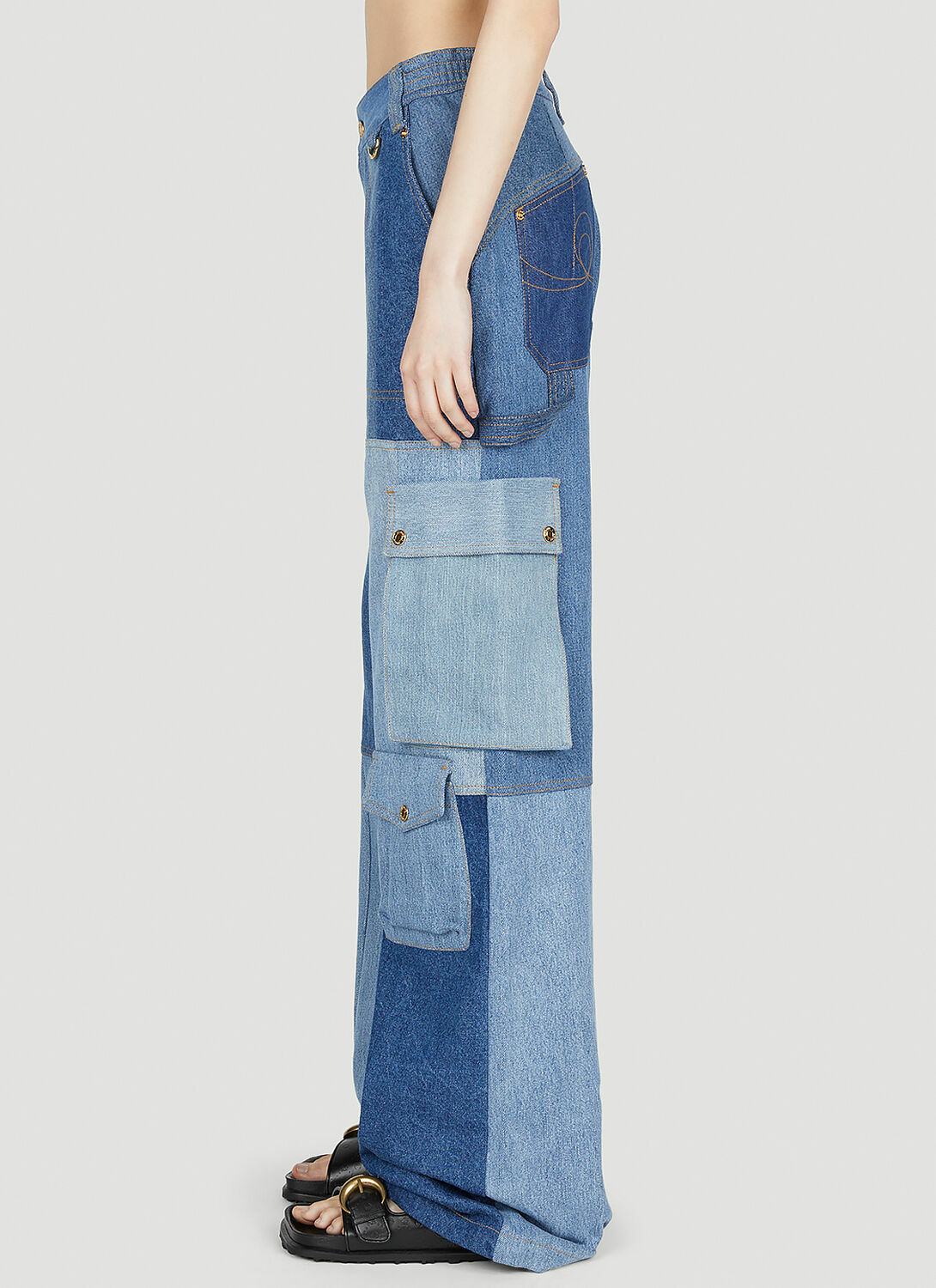 Marine Serre Panel Cargo Jeans