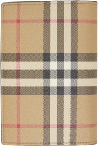 Burberry Beige & Black Check Passport Holder