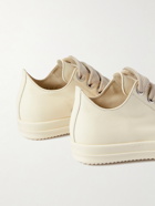 Rick Owens - Rubber-Trimmed Leather Sneakers - Neutrals
