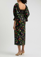 Borgo DE Nor Viona Printed Cotton Midi Dress Black