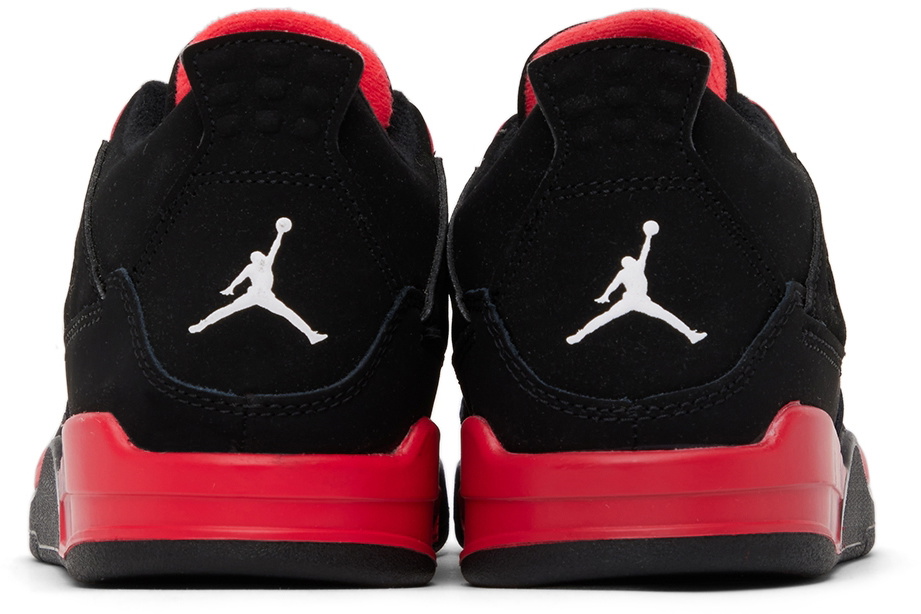 Nike Jordan Kids Black & Red Jordan 4 Retro Red Thunder Little Kids Sneakers