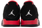 Nike Jordan Kids Black & Red Jordan 4 Retro Red Thunder Little Kids Sneakers