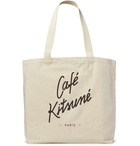 Café Kitsuné - Logo-Print Cotton-Canvas Tote Bag - Neutrals