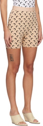 Marine Serre Beige Recycled Moon Jersey Mini Shorts