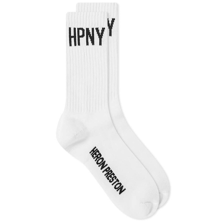 Photo: Heron Preston Men's HPNY Long Socks in White/Black