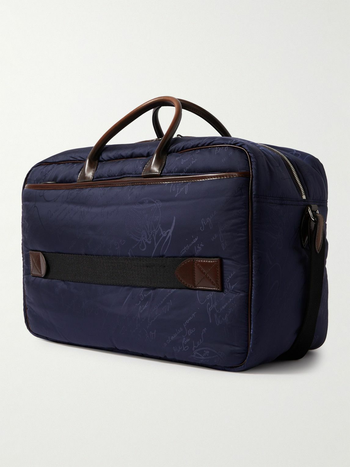 Berluti - Scritto Logo-Jacquard Nylon and Venezia Leather Berluti - Scritto Logo-Jacquard Nylon and Venezia Leather