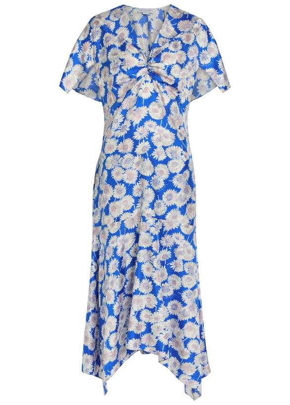 Photo: Stella Mccartney Daisy Floral-print Silk Midi Dress Blue