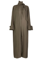 Rohe Scarf-effect Silk-satin Maxi Dress Brown