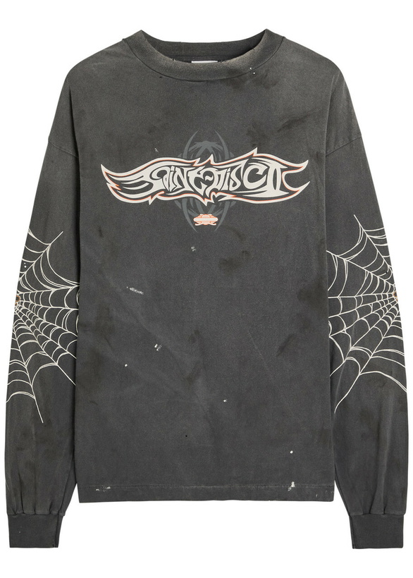 Photo: Saint Mxxxxxx Insanity Printed Cotton top Black