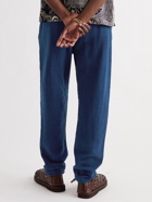 ORSLOW - New Yorker Tapered Cotton Drawstring Trousers - Blue