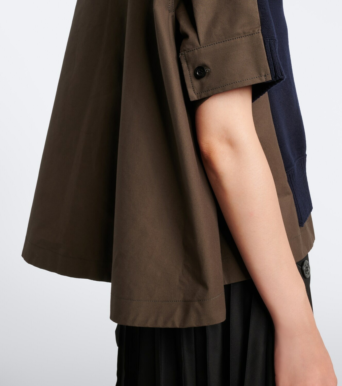 Sacai Knitted cotton and cashmere-blend top