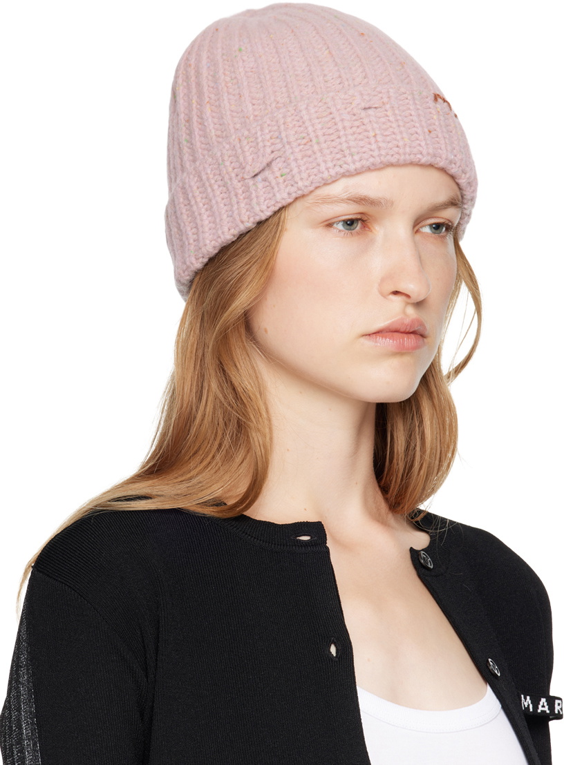 Marni Pink Shetland Wool Beanie