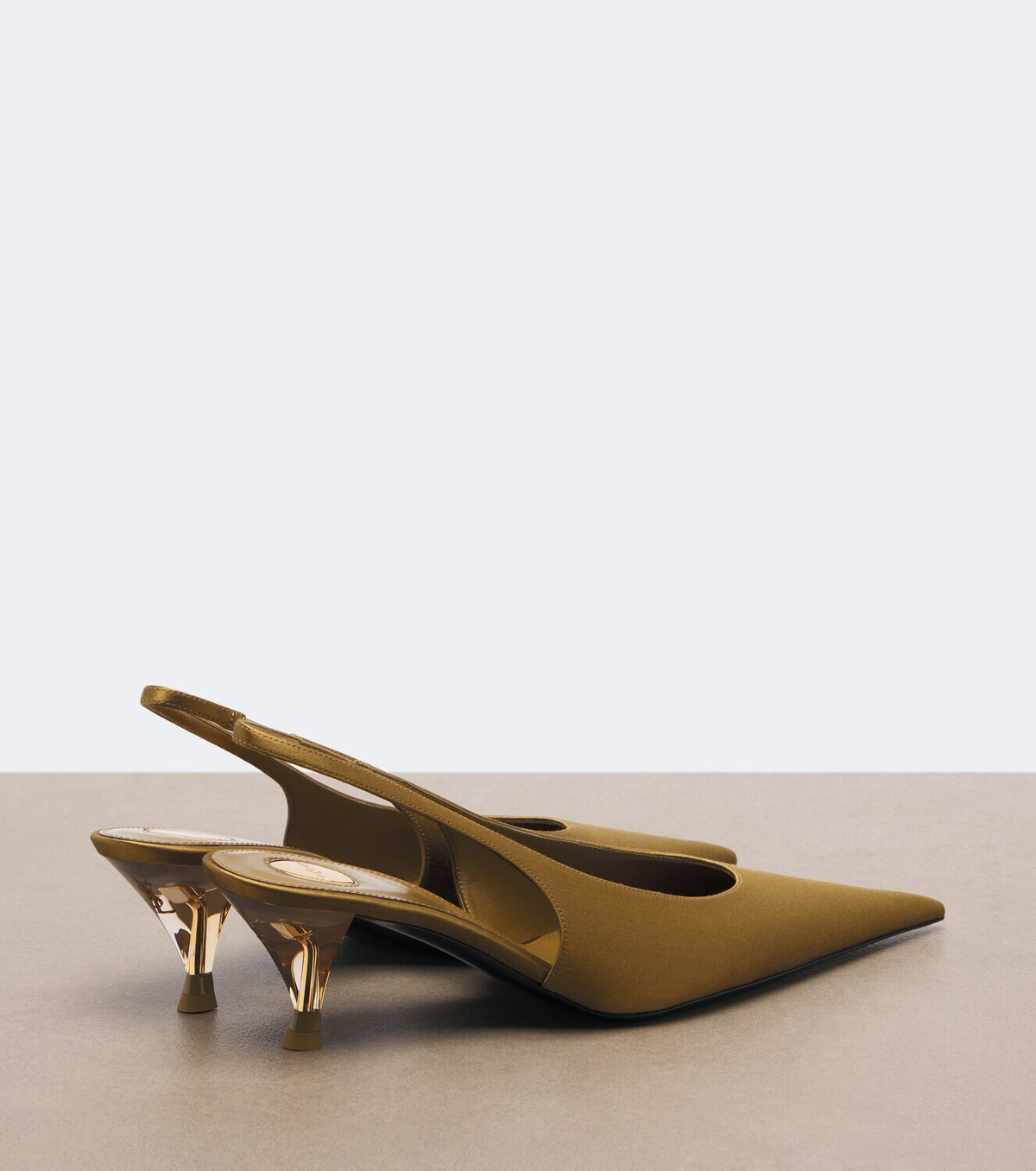Saint Laurent Fanny satin slingback pumps