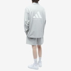 Adidas Men's Basketball Long Sleeve Back Logo T-Shirt in Metal Grey