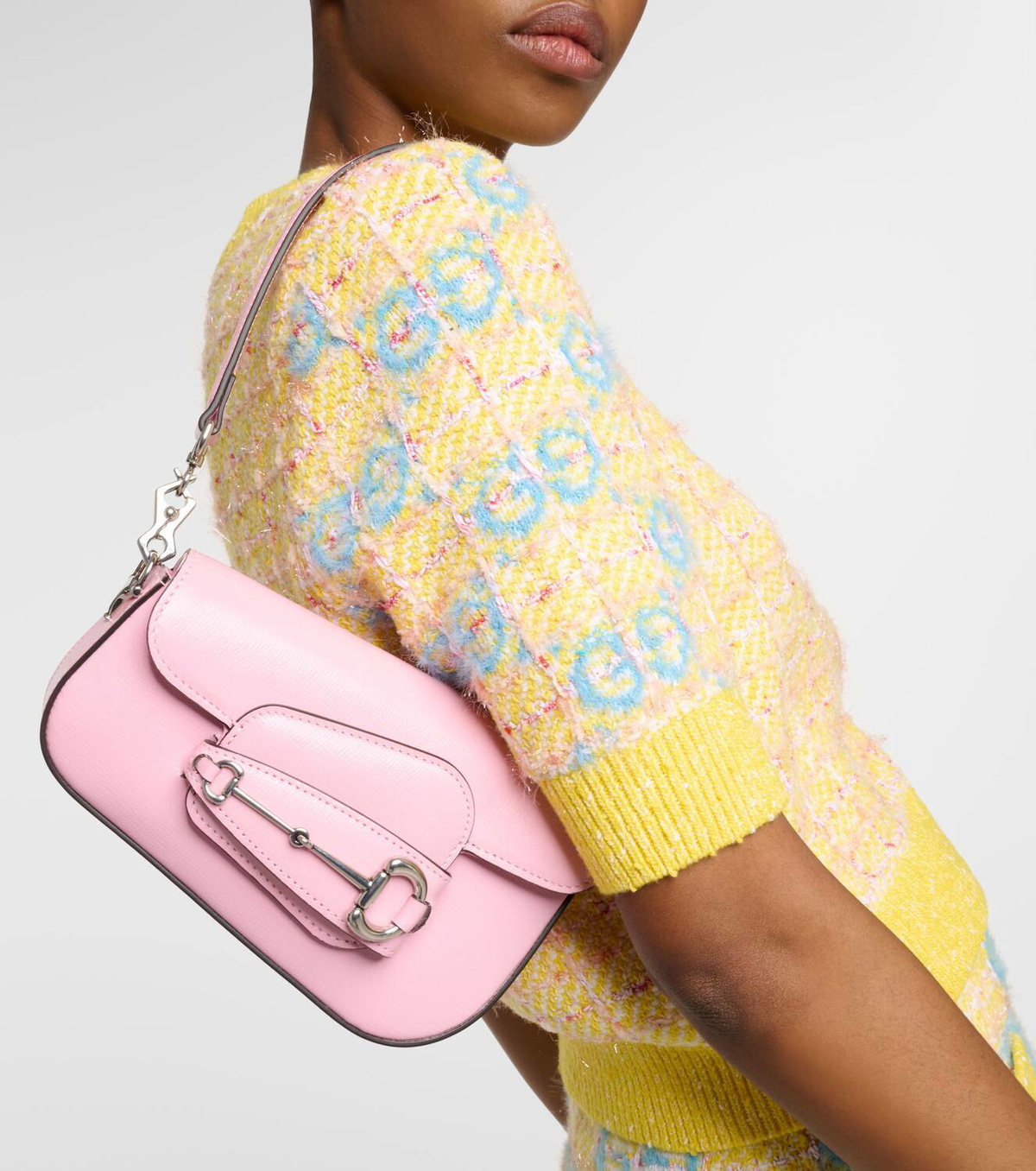 ハンドバッグ Gucci Pink Leather Mini Gucci Horsebit 1955 Handbag Gucci Gucci Horsebit 1955 leather shoulder bag Gucci