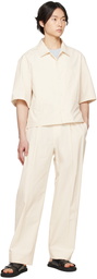 AMOMENTO Off-White Pleated Trousers