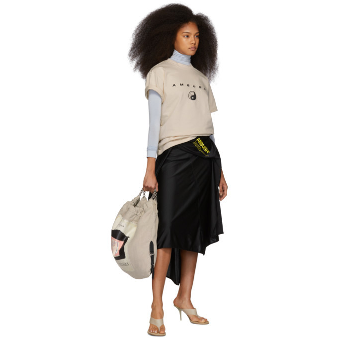 Ambush Black Waves Patchwork Drape Dress