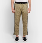 Rhude - Traxedo Tapered Webbing-Trimmed Cotton-Twill Drawstring Trousers - Men - Beige