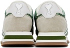 AMI Paris Green & Beige Rush Sneakers