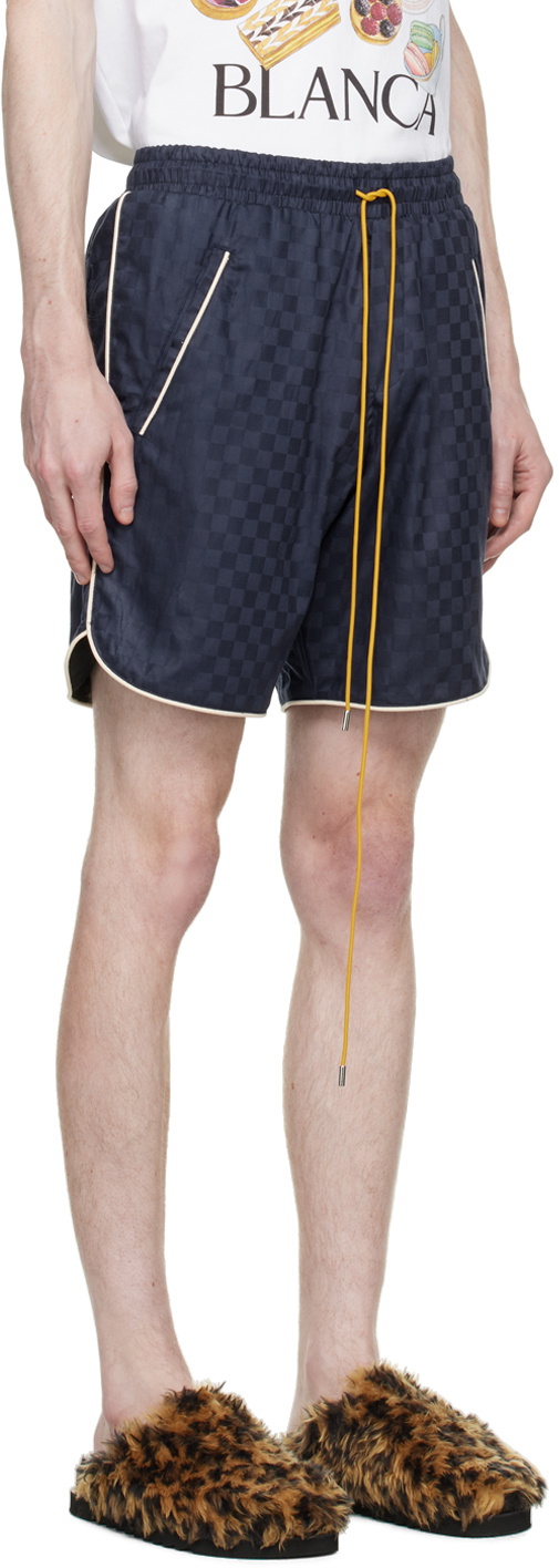 Athletic Shorts - Navy Check with Red Sides main image 1