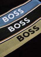 Boss Power Stretch-cotton Boxer Trunks set of Three Black