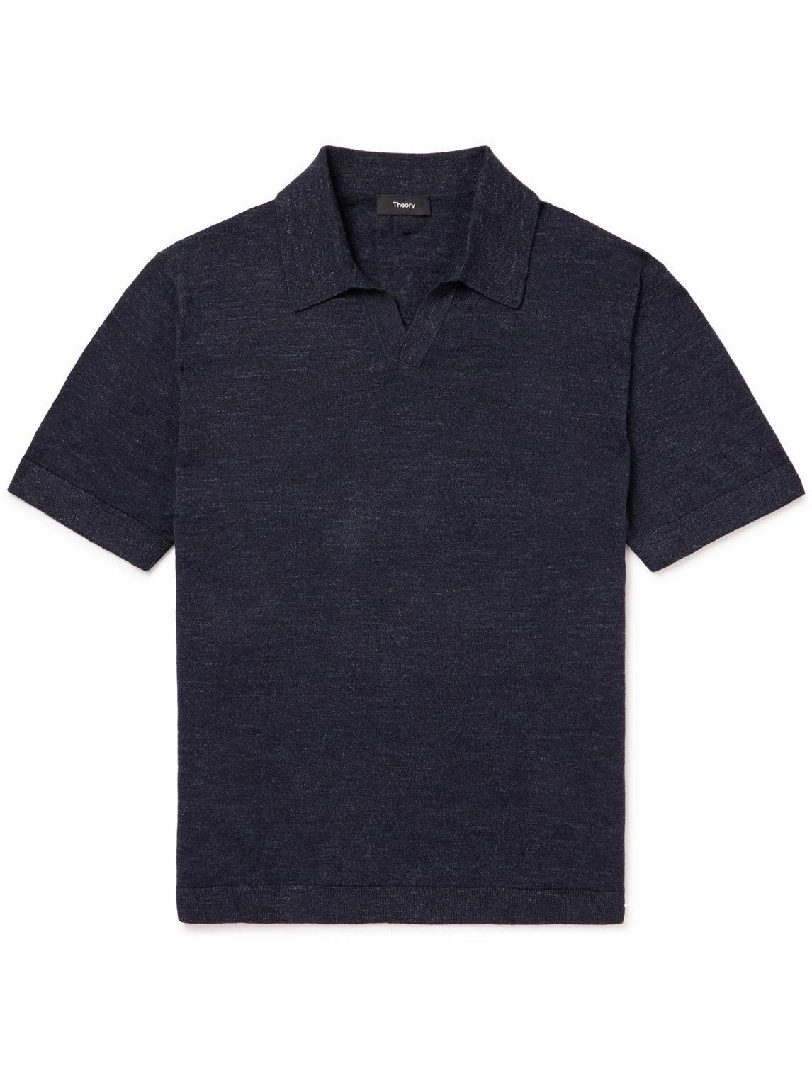 Theory - Brenan Linen-Blend Jersey Polo Shirt - Blue Theory