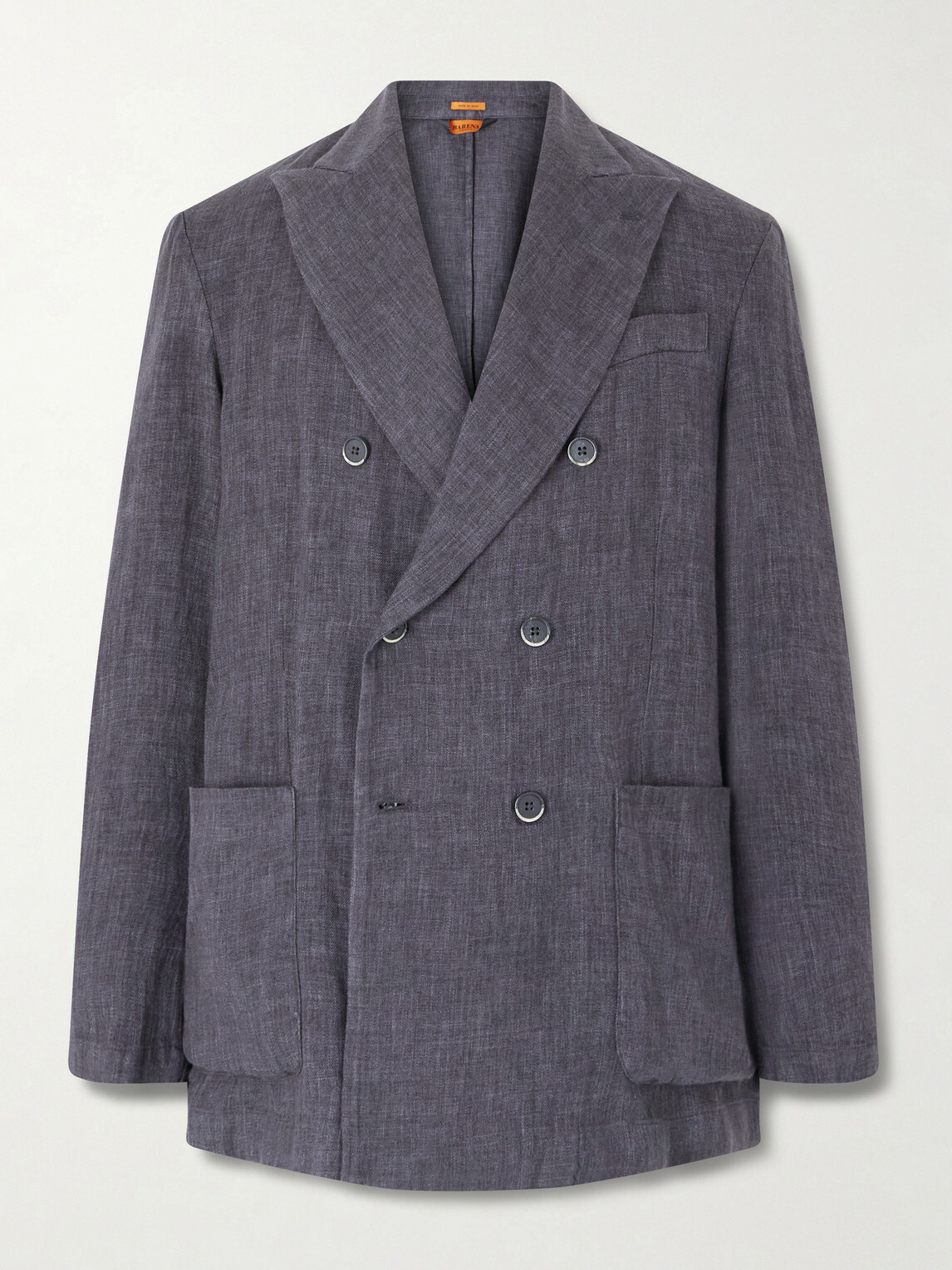 Barena - Unstructured Double-Breasted Linen-Blend Suit Jacket - Gray