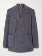 Barena - Unstructured Double-Breasted Linen-Blend Suit Jacket - Gray
