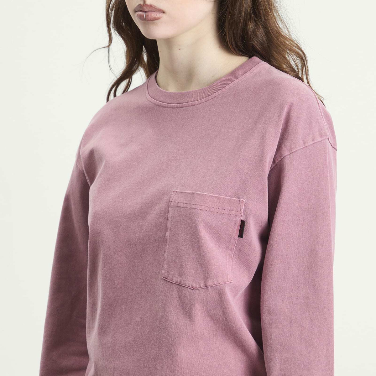 Gramicci Women's Long Sleeve Pigment Dyed T-Shirt in Red Pigment