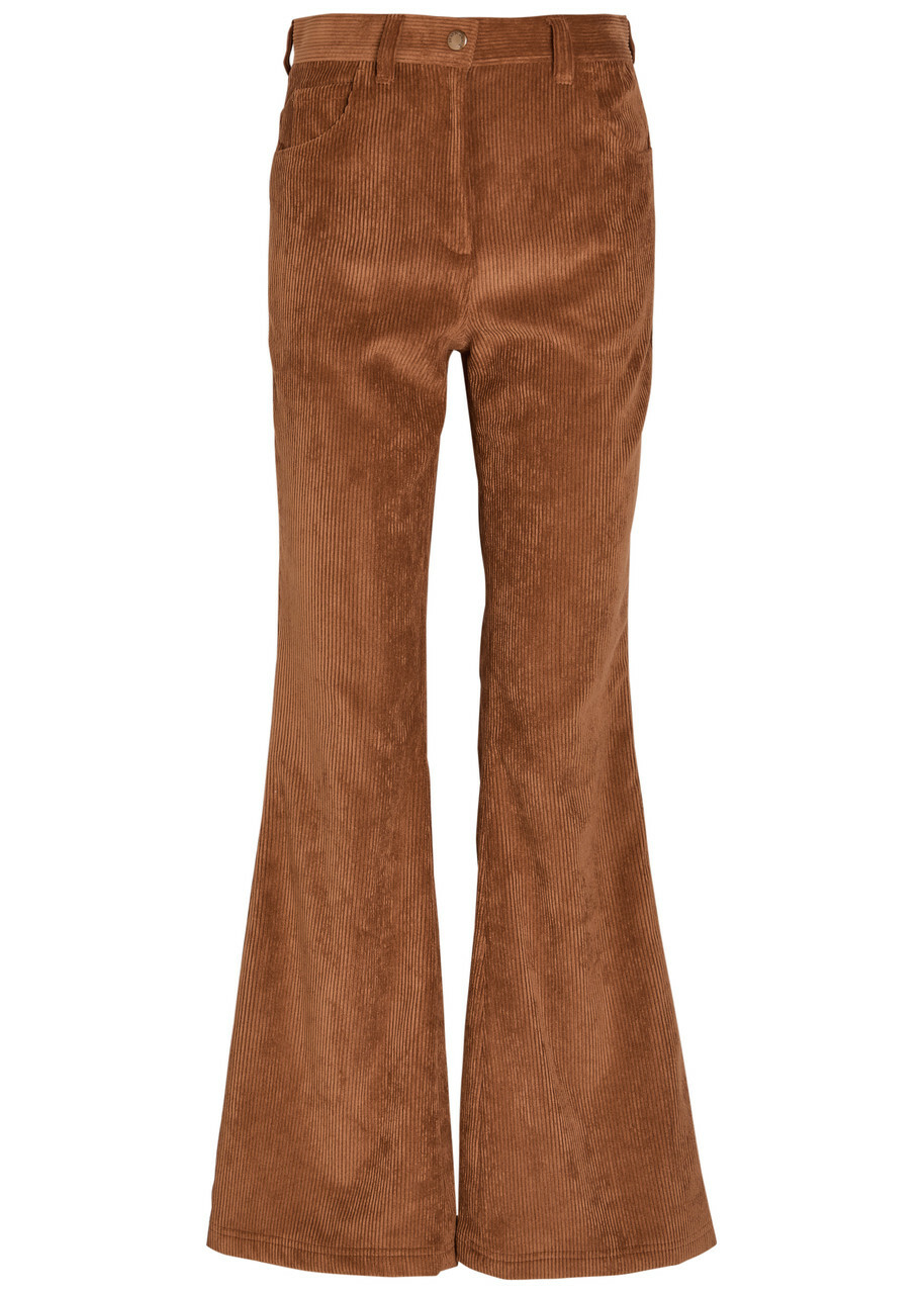 Moncler Flared-leg Corduroy Trousers Brown
