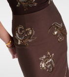 Xu Zhi Sequined midi skirt