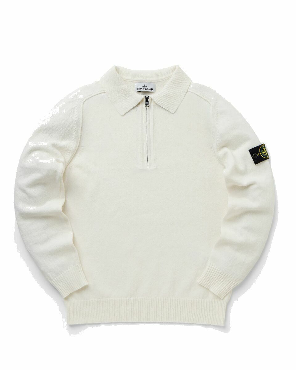 Photo: Stone Island Pullover Raw Hand Cotton White - Mens - Half Zips