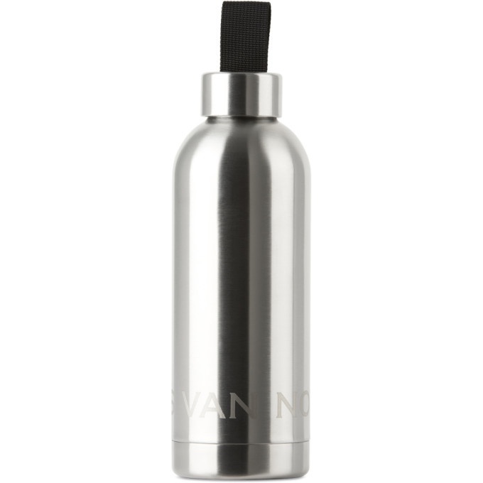 Photo: Dries Van Noten Silver Stainless Steel Logo Water Bottle, 500 mL