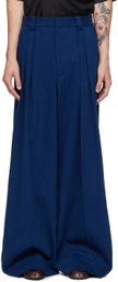 King & Tuckfield Navy Wide Leg Denim Trousers