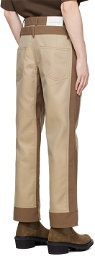 Feng Chen Wang Brown & Beige Paneled Trousers