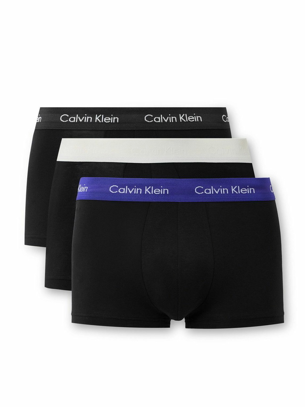 Photo: CALVIN KLEIN UNDERWEAR - Three-Pack Stretch-Cotton Boxer Briefs - Black