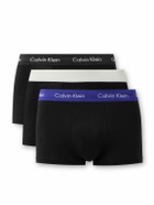 CALVIN KLEIN UNDERWEAR - Three-Pack Stretch-Cotton Boxer Briefs - Black