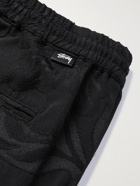 STÜSSY - Bryan Floral-Jacquard Cotton-Blend Trousers - Black