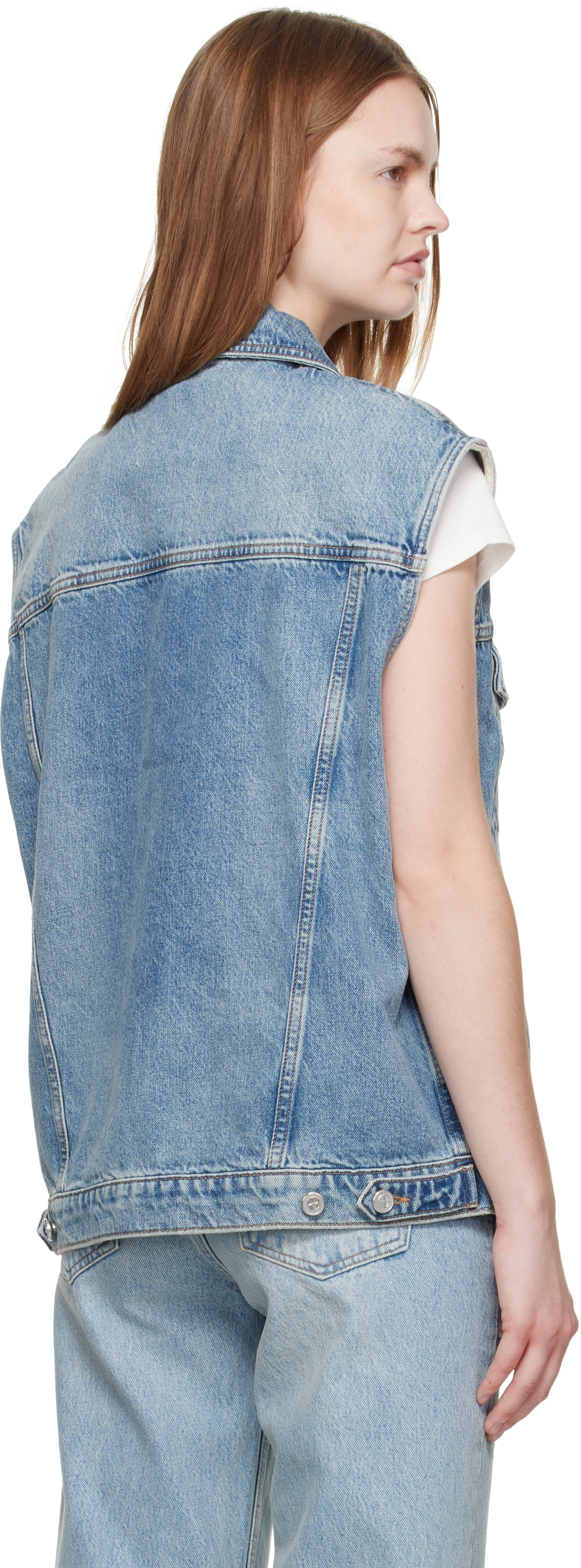ANINE BING Blue Rory Denim Vest