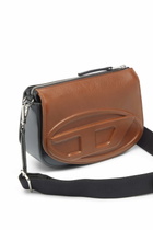 Diesel 1DR-Bicolour leather crossbody bag - Crossbody Bags - Unisex - Brown